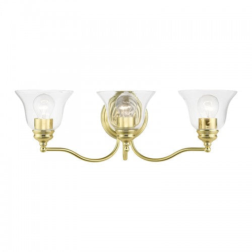 3 Light Polished Brass Vanity Sconce Livex