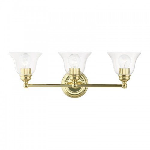 3 Light Polished Brass Vanity Sconce Livex