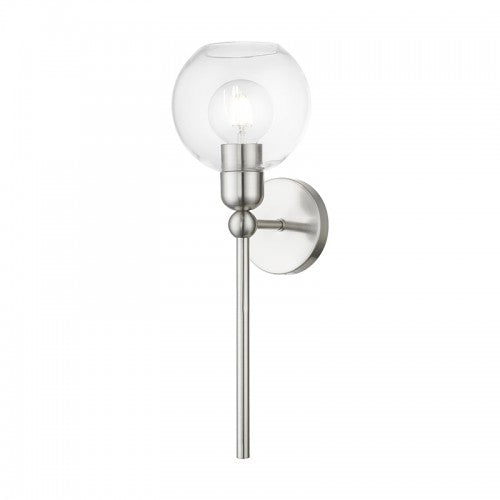 1 Light Brushed Nickel Sphere Single Sconce Livex