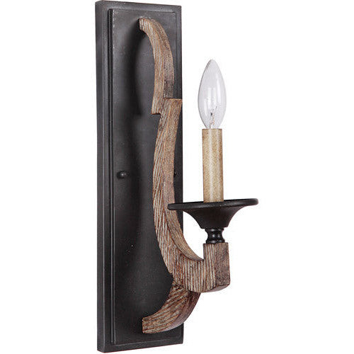 CRAFTMADE Winton 1 Light Wall Sconce in Weathered Pine/Bronze