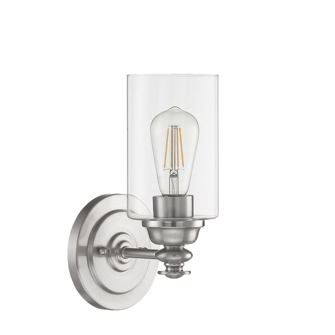 CRAFTMADE Dardyn 1 Light Wall Sconce in Brushed Polished Nickel (Clear Glass)