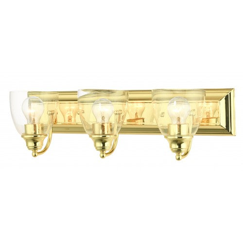 3 Light Polished Brass Vanity Sconce Livex