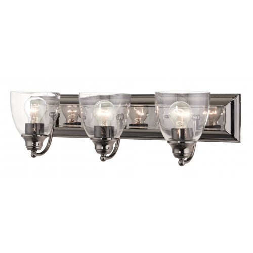 3 Light Black Chrome Vanity Sconce Livex