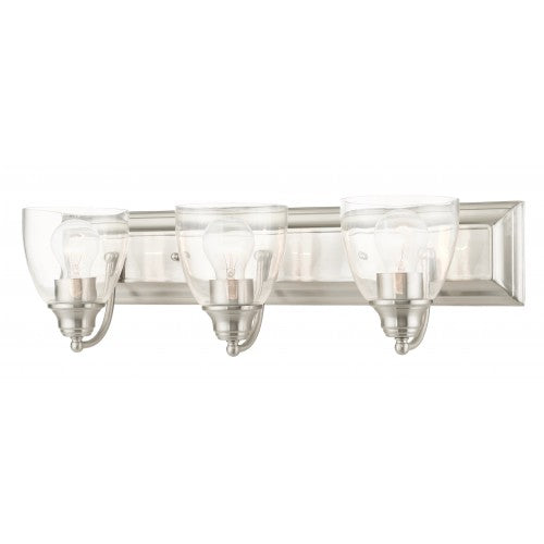 3 Light Brushed Nickel Vanity Sconce Livex