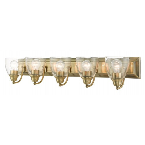 5 Light Antique Brass Vanity Sconce Livex