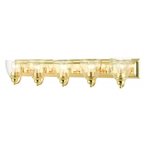 5 Light Polished Brass Vanity Sconce Livex