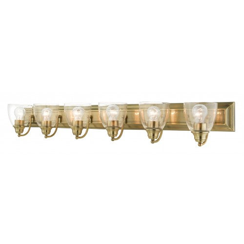 6 Light Antique Brass Vanity Sconce Livex