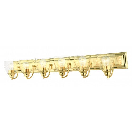 6 Light Polished Brass Vanity Sconce Livex