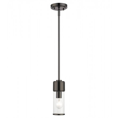 1 Light Black Chrome Mini Pendant Livex