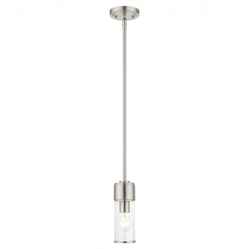 1 Light Brushed Nickel Mini Pendant Livex