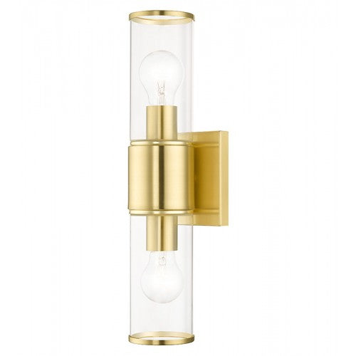 2 Light Satin Brass Vanity Sconce Livex