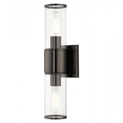 2 Light Black Chrome Vanity Sconce Livex