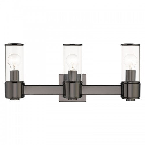 3 Light Black Chrome Vanity Sconce Livex