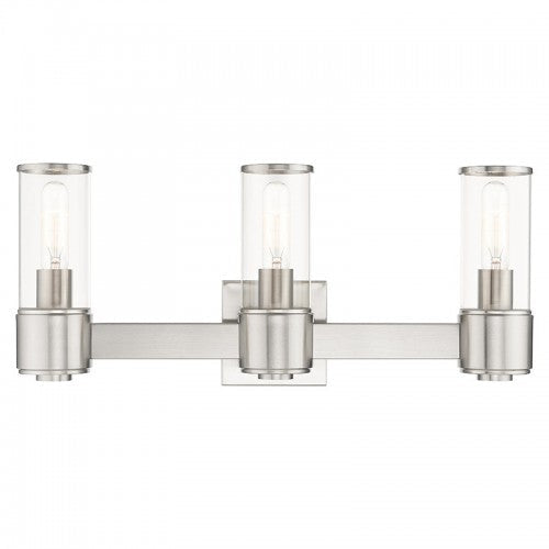 3 Light Brushed Nickel Vanity Sconce Livex