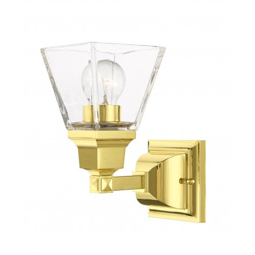 1 Light Polished Brass Wall Sconce Livex