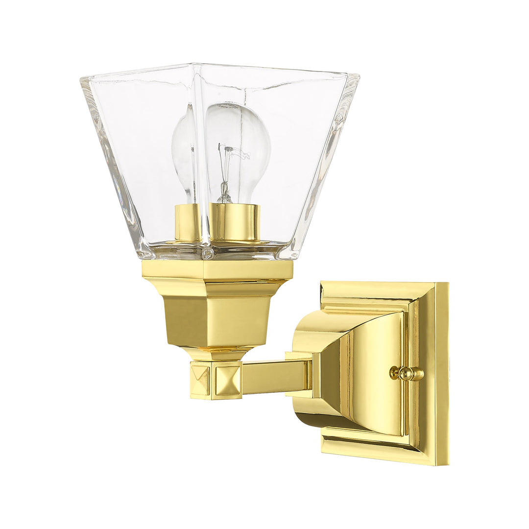 1 Light Polished Brass Wall Sconce Livex