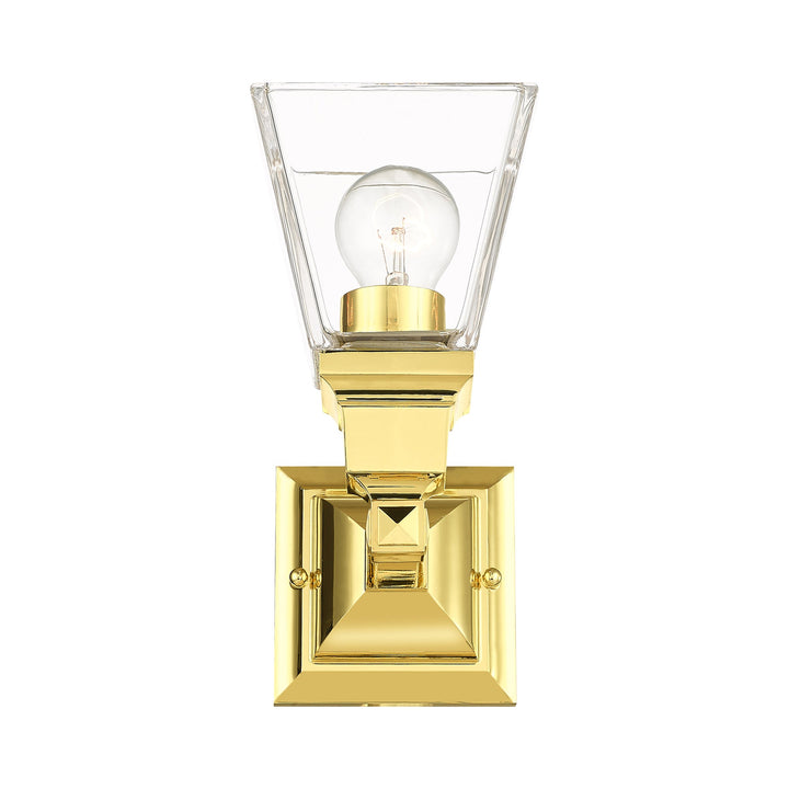 1 Light Polished Brass Wall Sconce Livex