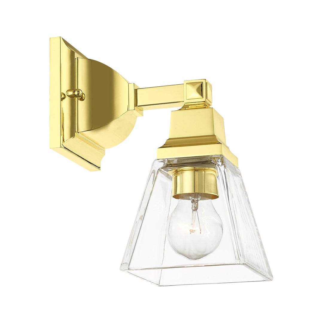 1 Light Polished Brass Wall Sconce Livex