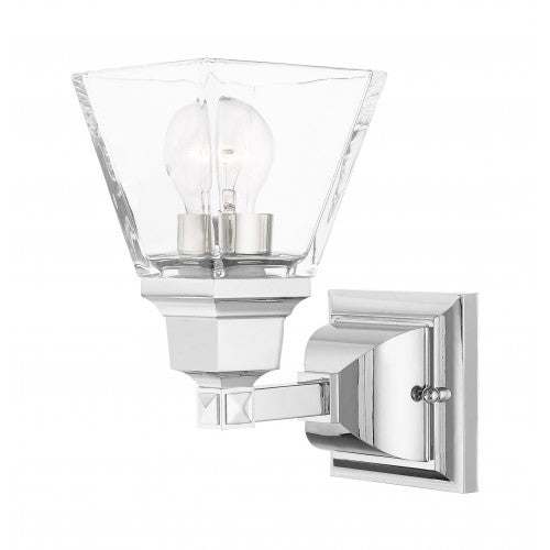 1 Light Polished Chrome Wall Sconce Livex