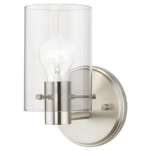 1 Light Brushed Nickel Single Sconce Livex