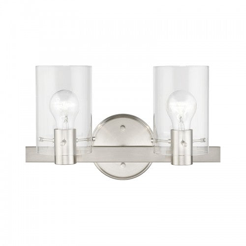 2 Light Brushed Nickel Vanity Sconce Livex