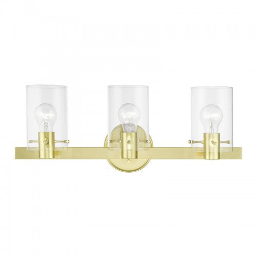 3 Light Satin Brass Vanity Sconce Livex