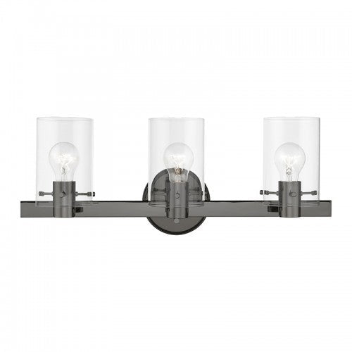 3 Light Black Chrome Vanity Sconce Livex