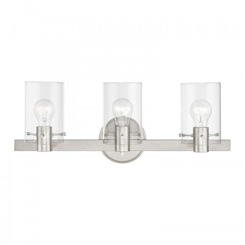 3 Light Brushed Nickel Vanity Sconce Livex