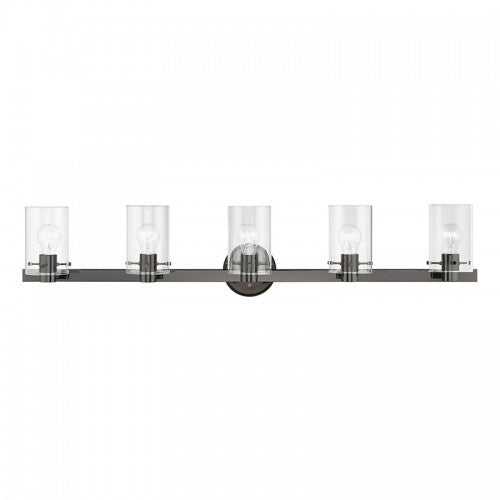 5 Light Black Chrome Vanity Sconce Livex