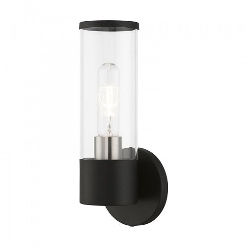 1 Light Black with Brushed Nickel Accent ADA Single Sconce Livex