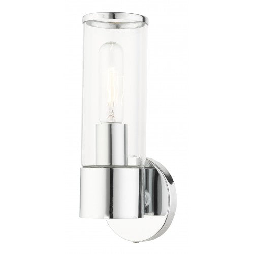 1 Light Polished Chrome ADA Single Sconce Livex