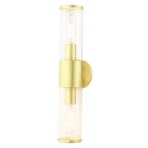 2 Light Satin Brass ADA Vanity Sconce Livex