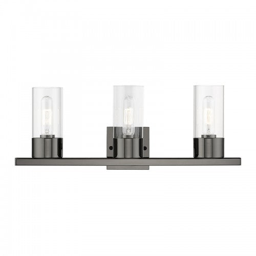 3 Light Black Chrome Vanity Sconce Livex