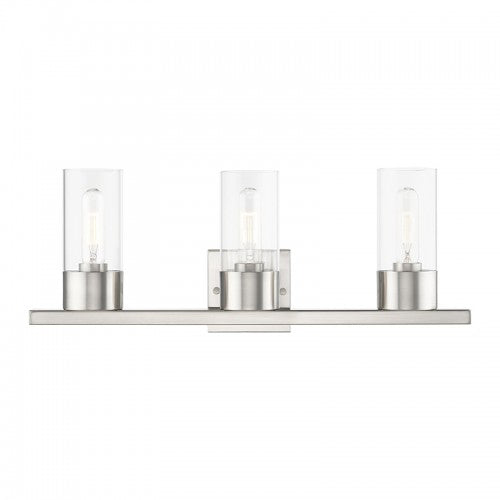 3 Light Brushed Nickel Vanity Sconce Livex