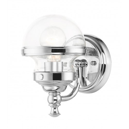 1 Light Polished Chrome Wall Sconce Livex