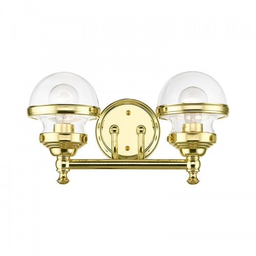 2 Light Polished Brass Vanity Sconce Livex