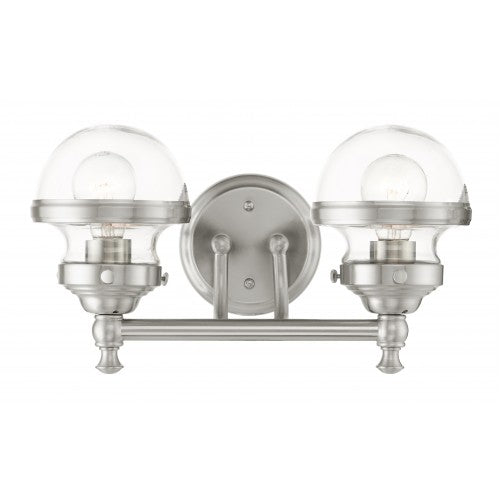 2 Light Brushed Nickel Bath Vanity Livex