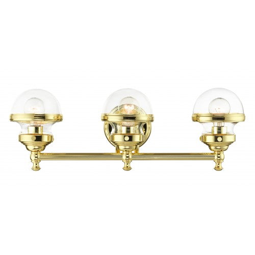 3 Light Polished Brass Bath Vanity Livex