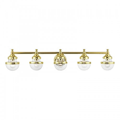 5 Light Polished Brass Large Vanity Sconce Livex