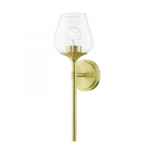 1 Light Satin Brass Vanity Sconce Livex