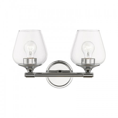 2 Light Polished Chrome Vanity Sconce Livex