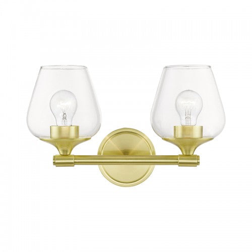 2 Light Satin Brass Vanity Sconce Livex