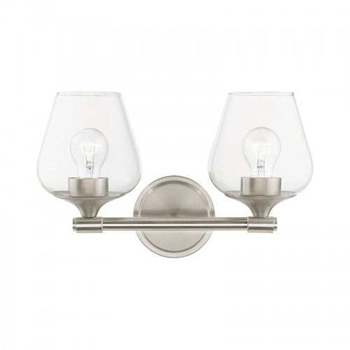 2 Light Brushed Nickel Vanity Sconce Livex