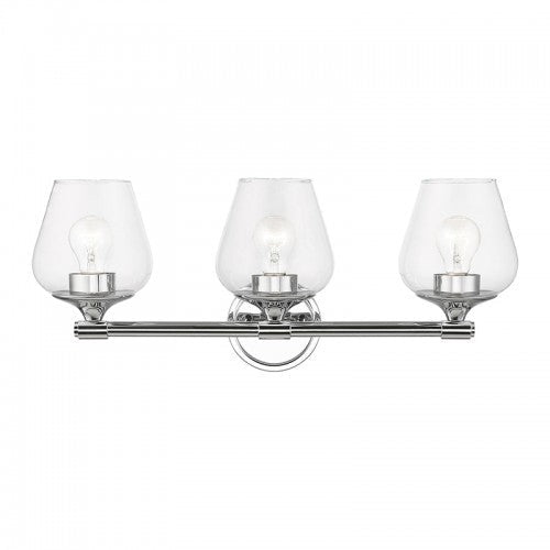 3 Light Polished Chrome Vanity Sconce Livex