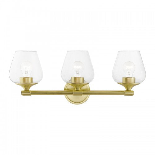 3 Light Satin Brass Vanity Sconce Livex