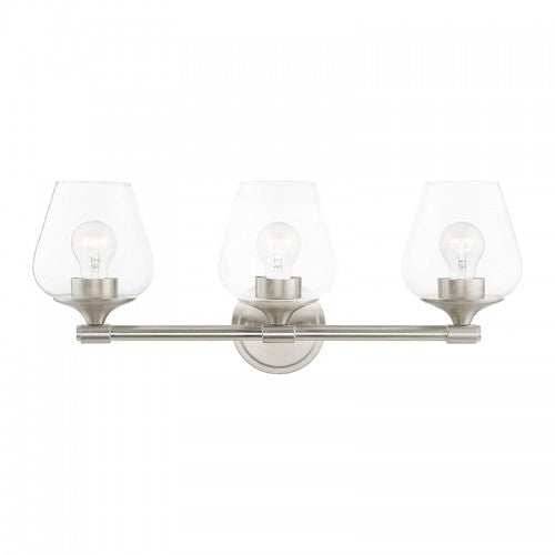 3 Light Brushed Nickel Vanity Sconce Livex