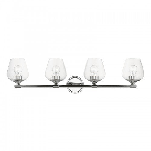 4 Light Polished Chrome Vanity Sconce Livex