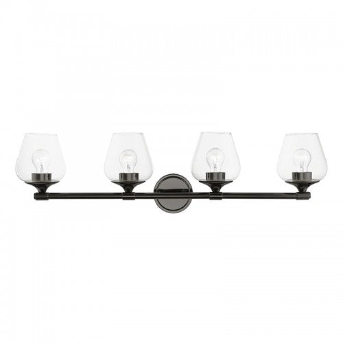 4 Light Black Chrome Vanity Sconce Livex