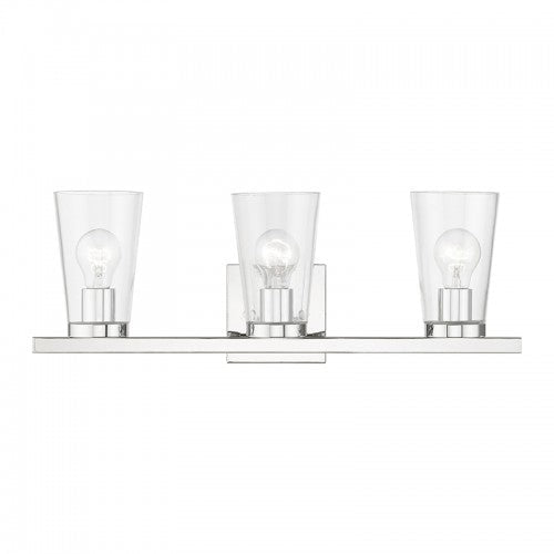 3 Light Polished Chrome Vanity Sconce Livex