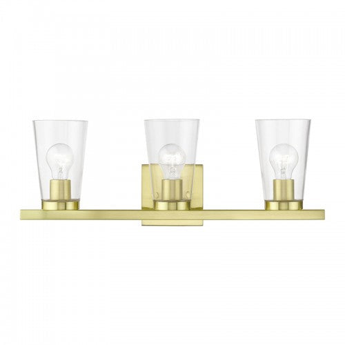 3 Light Satin Brass Vanity Sconce Livex